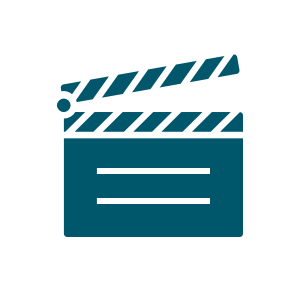 Icon showing clapper board